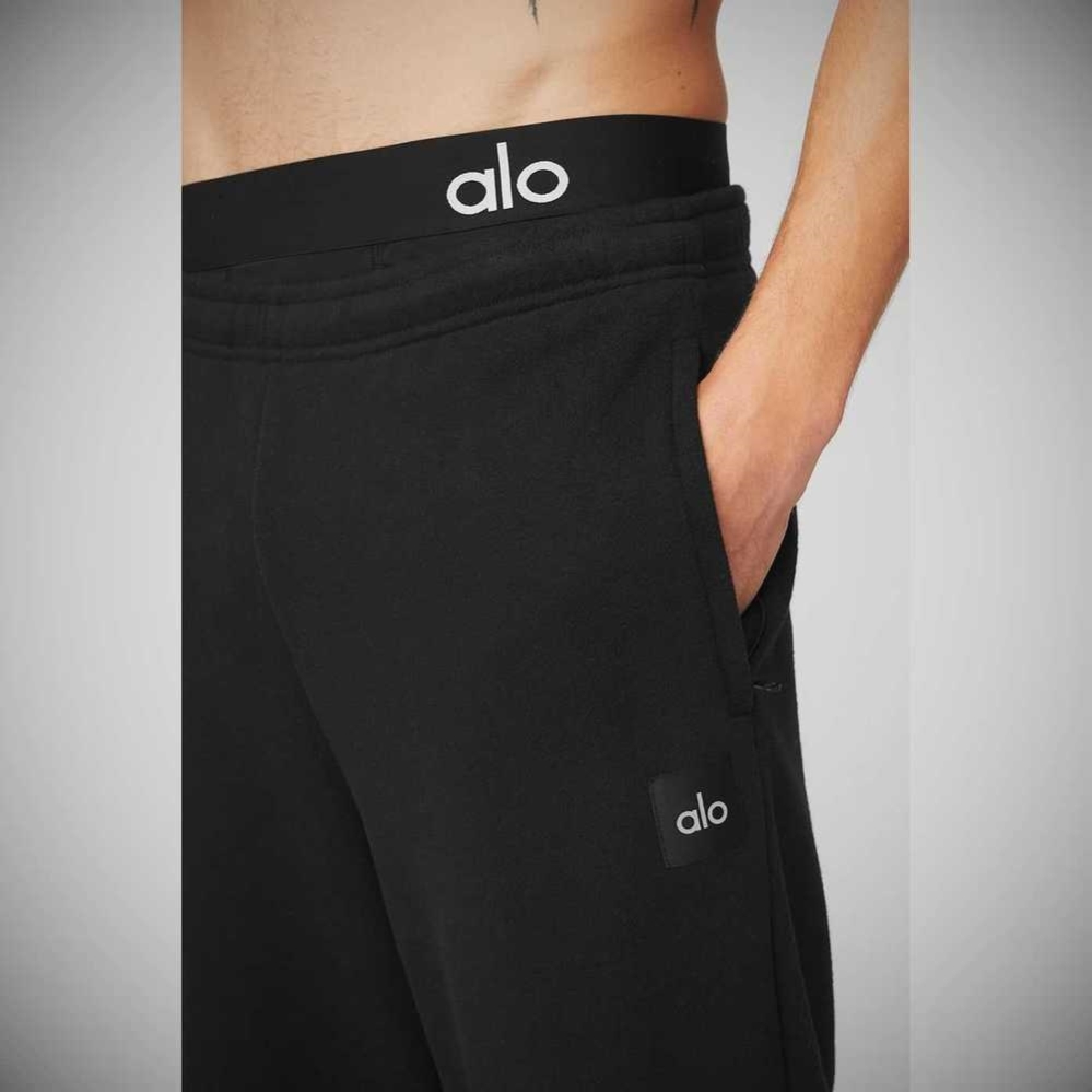 Pantalones Deportivos Alo Yoga Renown Heavy Weight Hombre Negros | MX-52LJDS