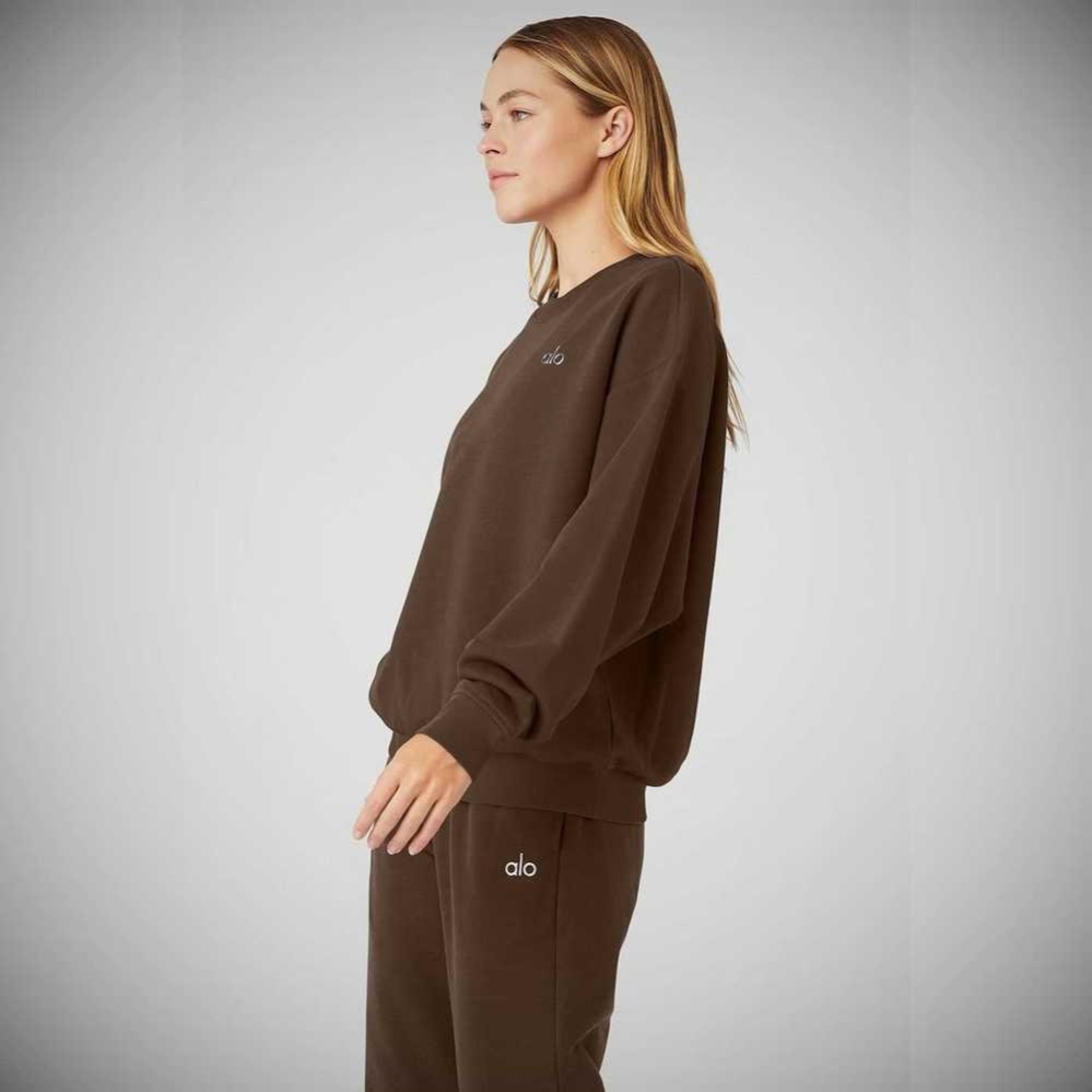 Pullover Alo Yoga Accolade Crew Neck Mujer Cafes | MX-01JVYG