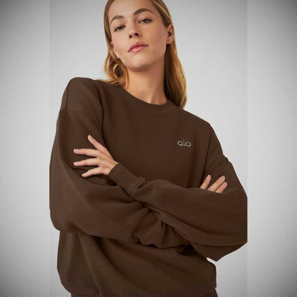 Pullover Alo Yoga Accolade Crew Neck Mujer Cafes | MX-01JVYG