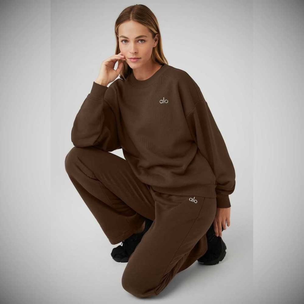 Pullover Alo Yoga Accolade Crew Neck Mujer Cafes | MX-01JVYG