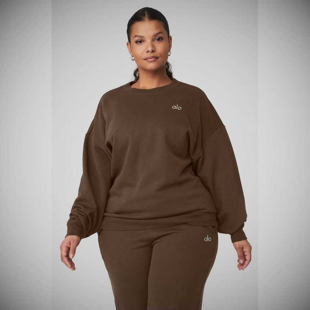 Pullover Alo Yoga Accolade Crew Neck Mujer Cafes | MX-01JVYG