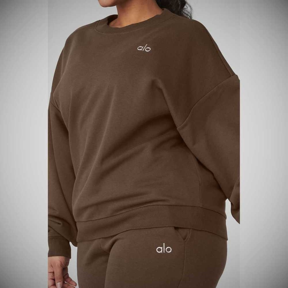 Pullover Alo Yoga Accolade Crew Neck Mujer Cafes | MX-01JVYG