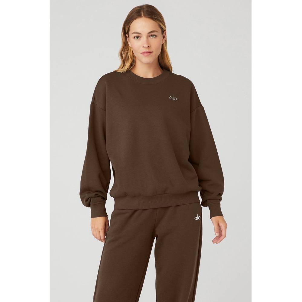 Pullover Alo Yoga Accolade Crew Neck Mujer Cafes | MX-01JVYG