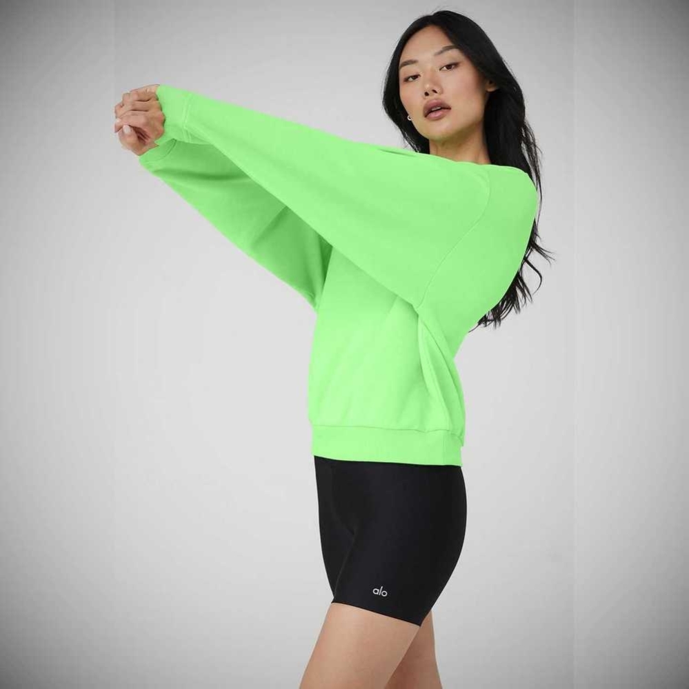 Pullover Alo Yoga Accolade Crew Neck Mujer Verdes | MX-19LYOJ