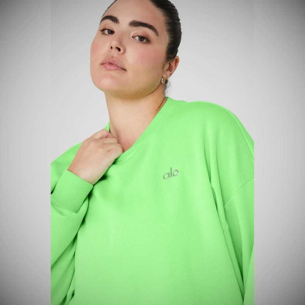 Pullover Alo Yoga Accolade Crew Neck Mujer Verdes | MX-19LYOJ