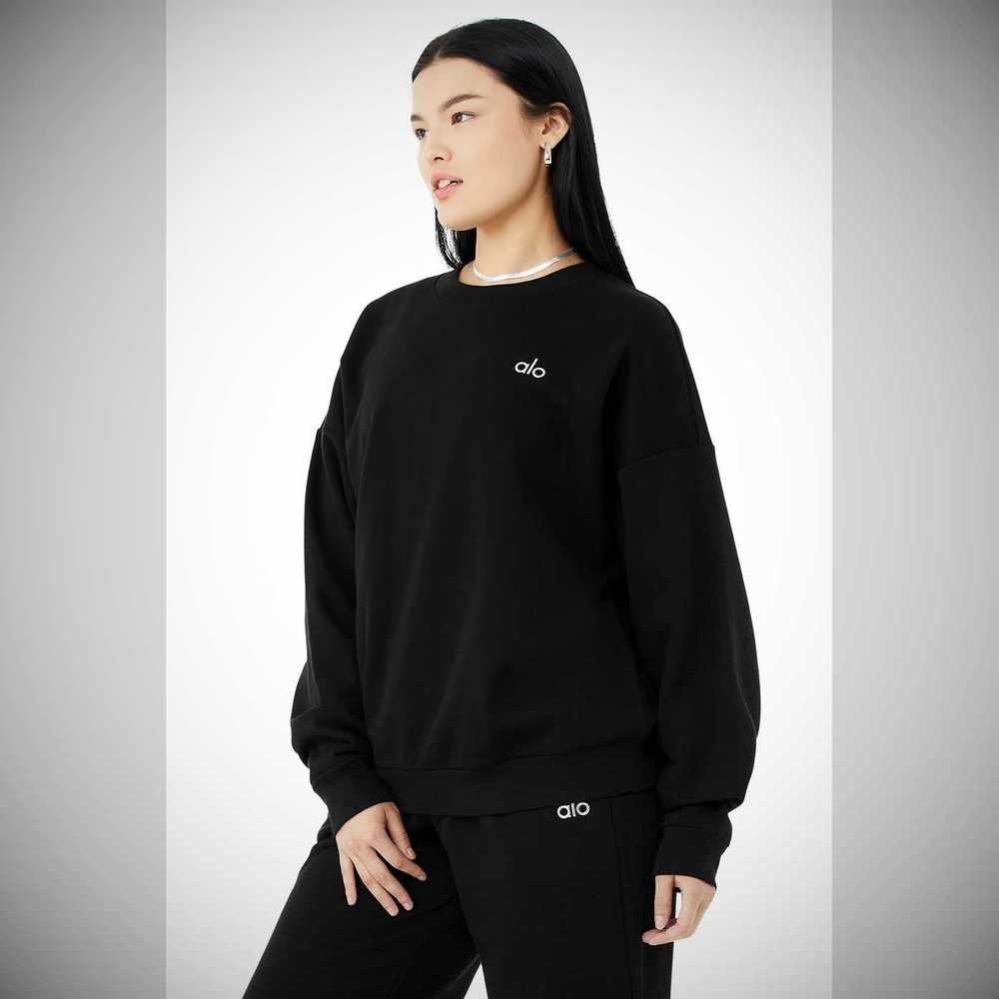 Pullover Alo Yoga Accolade Crew Neck Mujer Negros | MX-28ZGVJ