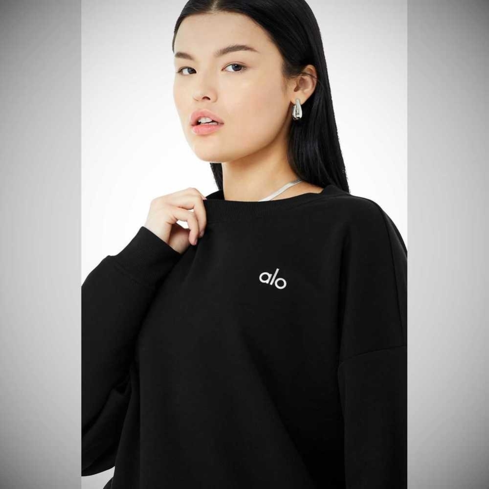 Pullover Alo Yoga Accolade Crew Neck Mujer Negros | MX-28ZGVJ