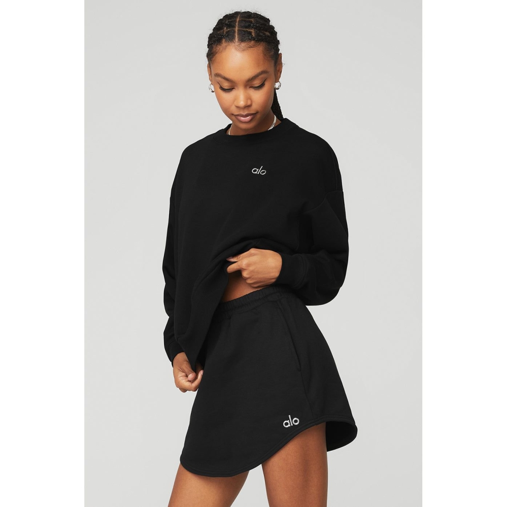 Pullover Alo Yoga Accolade Crew Neck Mujer Negros | MX-28ZGVJ