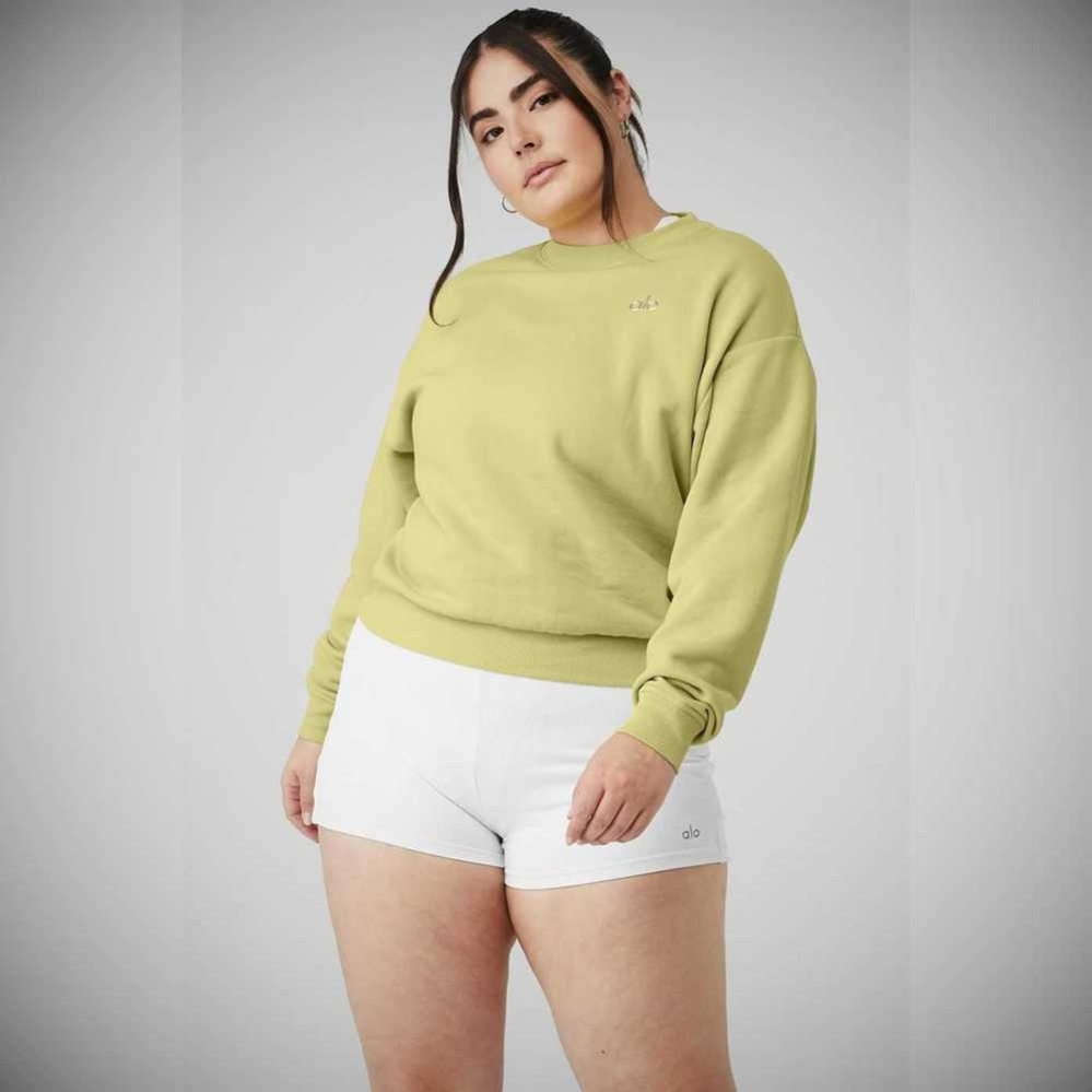 Pullover Alo Yoga Accolade Crew Neck Mujer Grises Amarillos | MX-90YQTH