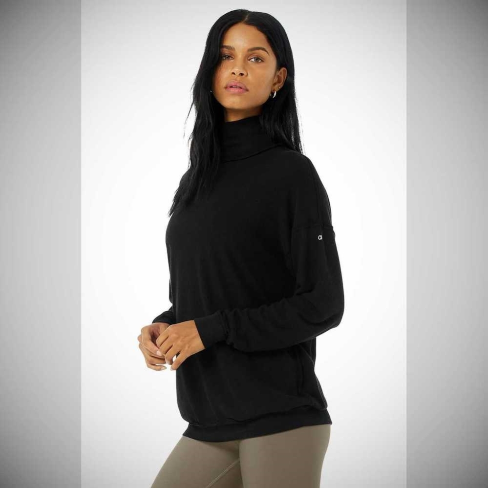 Pullover Alo Yoga Alolux Soho Mock Neck Mujer Negros | MX-12IPUQ