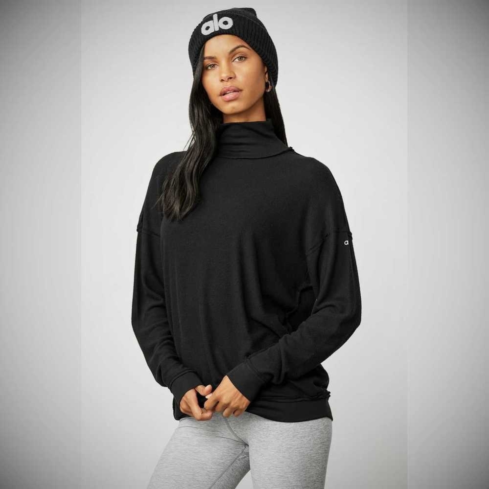 Pullover Alo Yoga Alolux Soho Mock Neck Mujer Negros | MX-12IPUQ