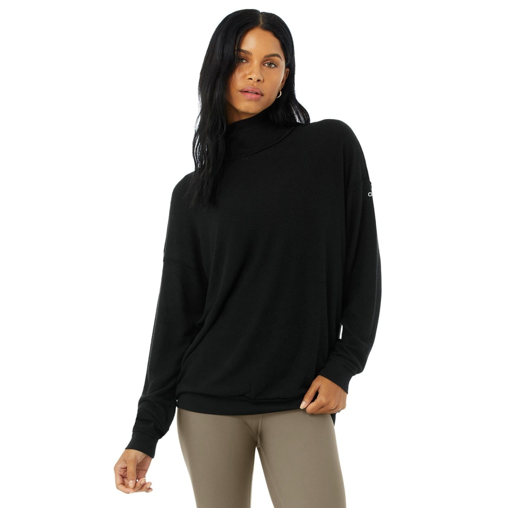 Pullover Alo Yoga Alolux Soho Mock Neck Mujer Negros | MX-12IPUQ