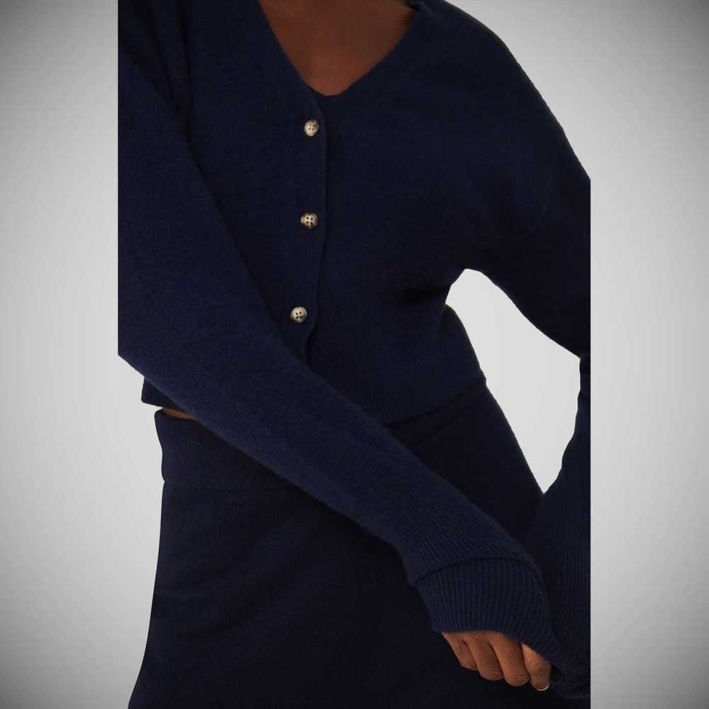 Pullover Alo Yoga Cashmere Jet Set Cardigan Mujer Azul Marino | MX-37PADE