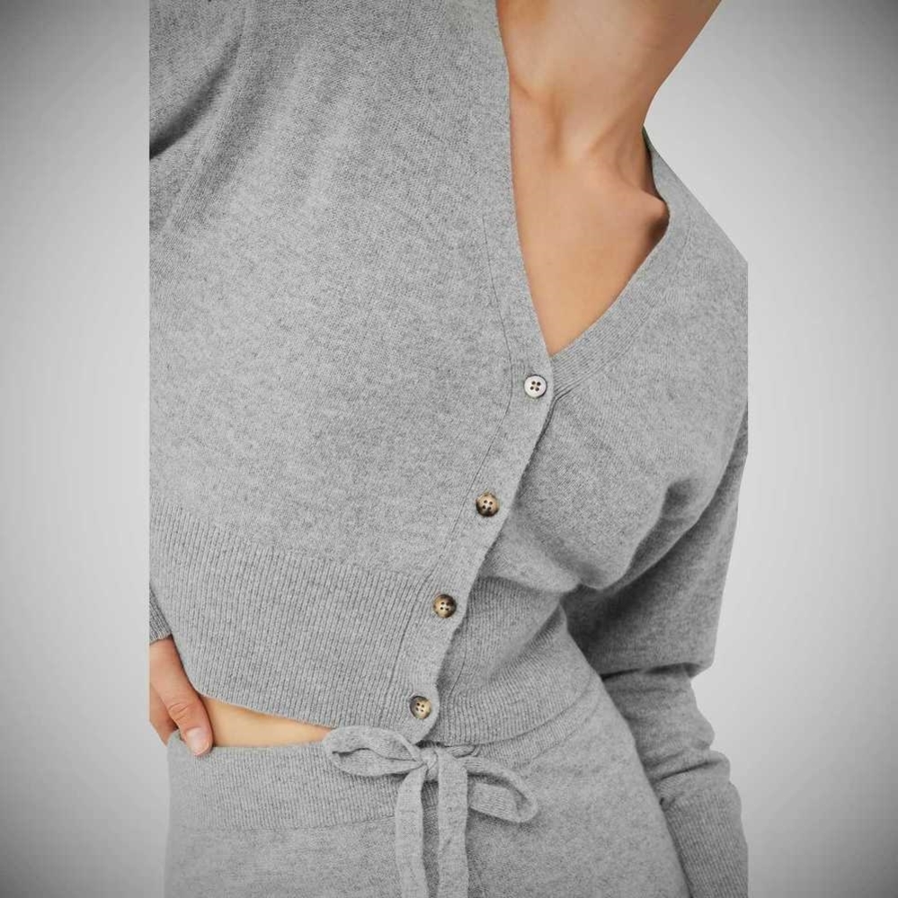 Pullover Alo Yoga Cashmere Jet Set Cardigan Mujer Grises | MX-57RAMQ