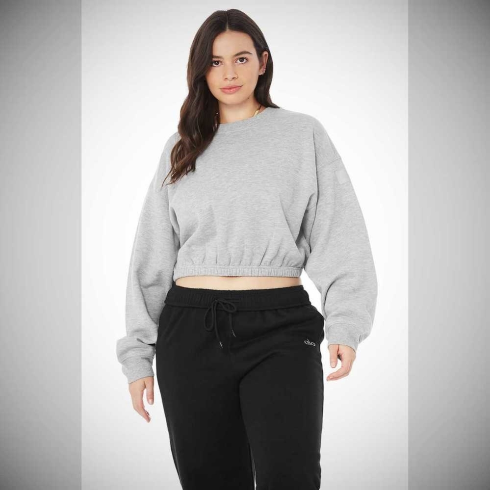 Pullover Alo Yoga Devotion Crew Neck Mujer Grises | MX-25ENKA