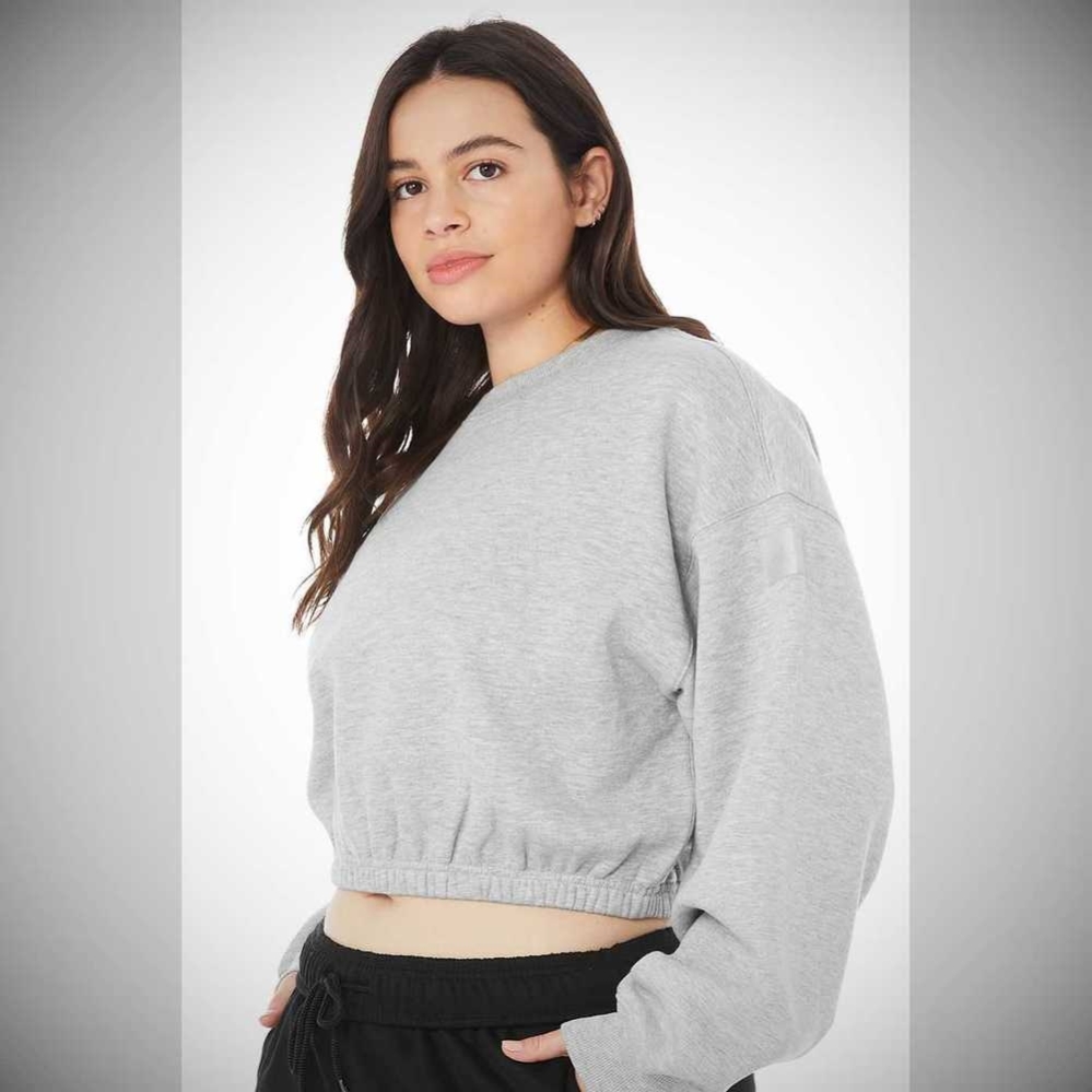 Pullover Alo Yoga Devotion Crew Neck Mujer Grises | MX-25ENKA