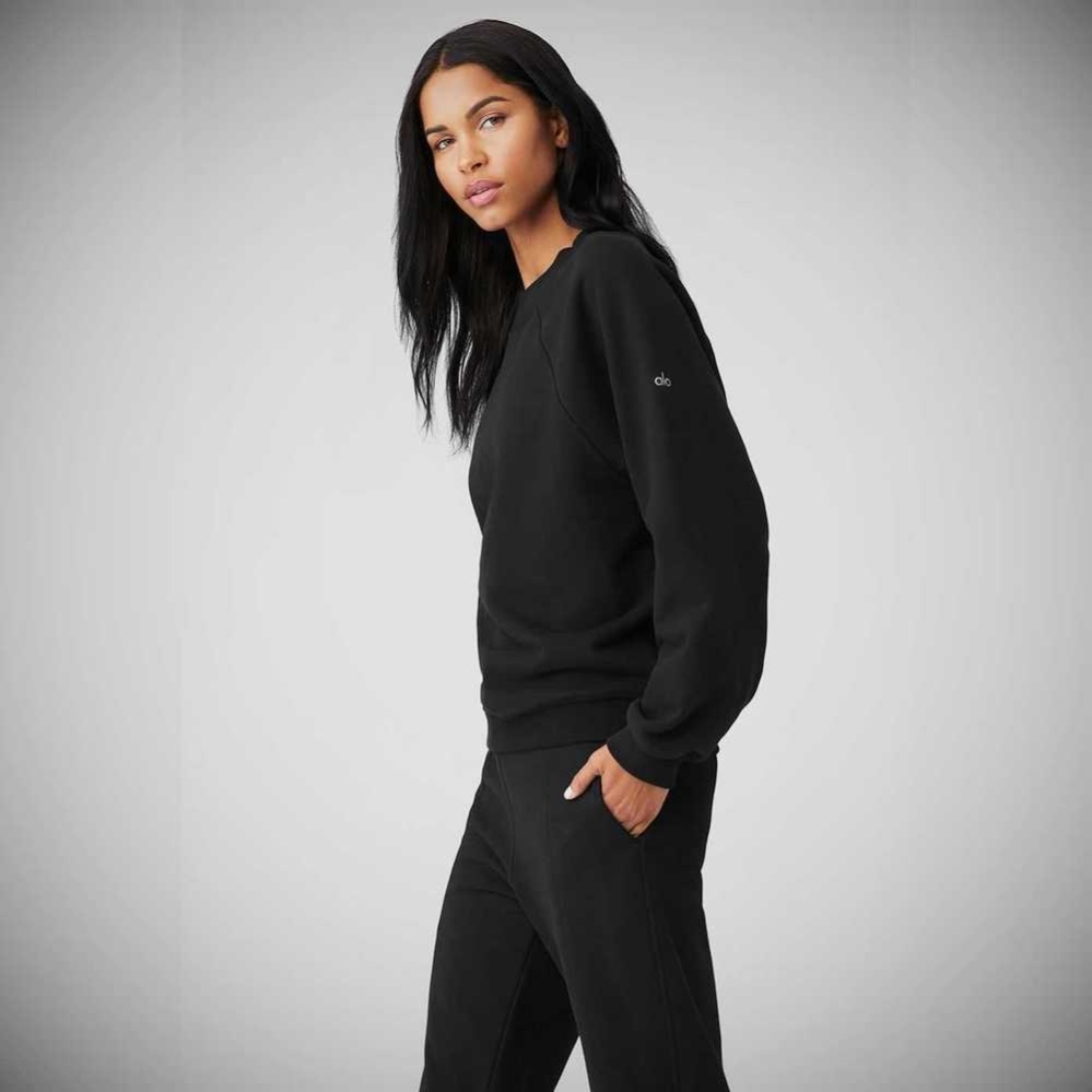 Pullover Alo Yoga Heavy Weight Offline Crew Neck Mujer Negros | MX-13FIHN