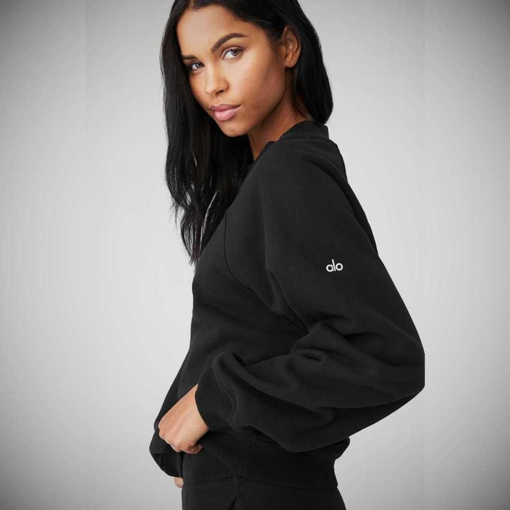 Pullover Alo Yoga Heavy Weight Offline Crew Neck Mujer Negros | MX-13FIHN