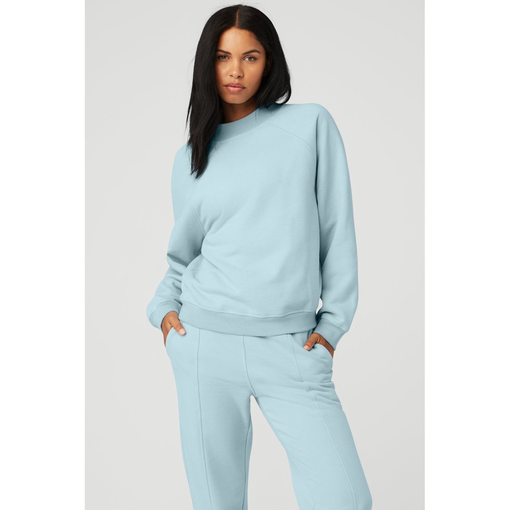 Pullover Alo Yoga Heavy Weight Offline Crew Neck Mujer Azules | MX-14GPUZ