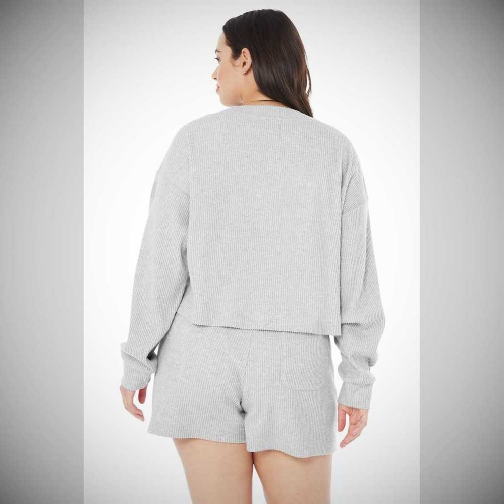 Pullover Alo Yoga Muse V-Neck Mujer Grises | MX-42ROWF