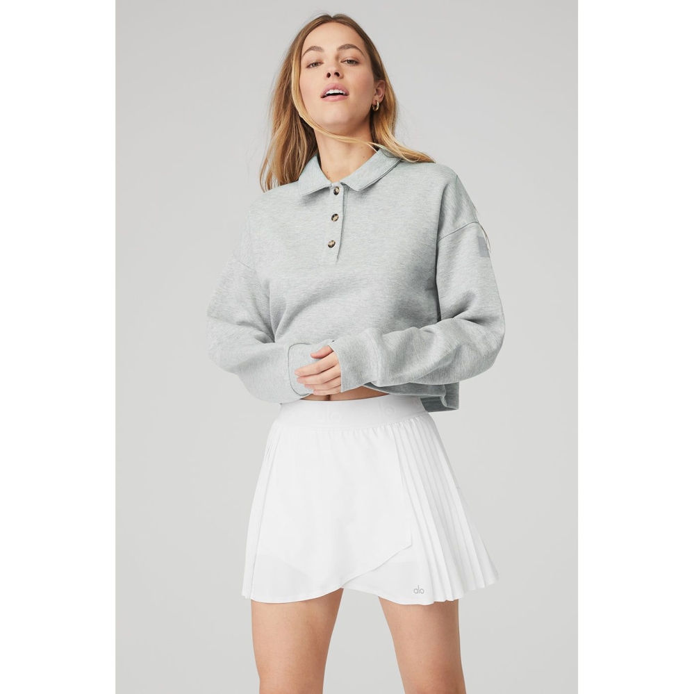 Pullover Alo Yoga Polo Henley Mujer Grises | MX-63QKFJ