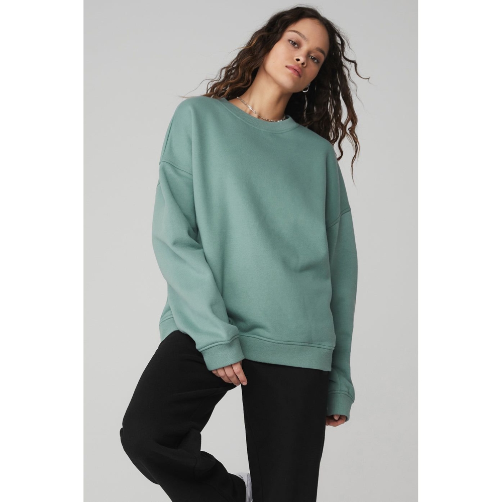 Pullover Alo Yoga Renown Heavy Weight Crew Neck Mujer Azules | MX-07QETA