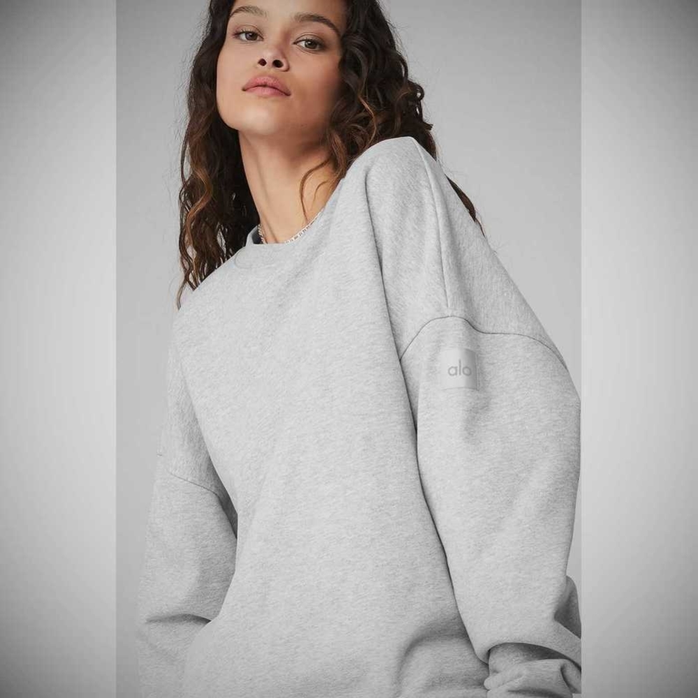 Pullover Alo Yoga Renown Heavy Weight Crew Neck Mujer Grises | MX-35LXOV