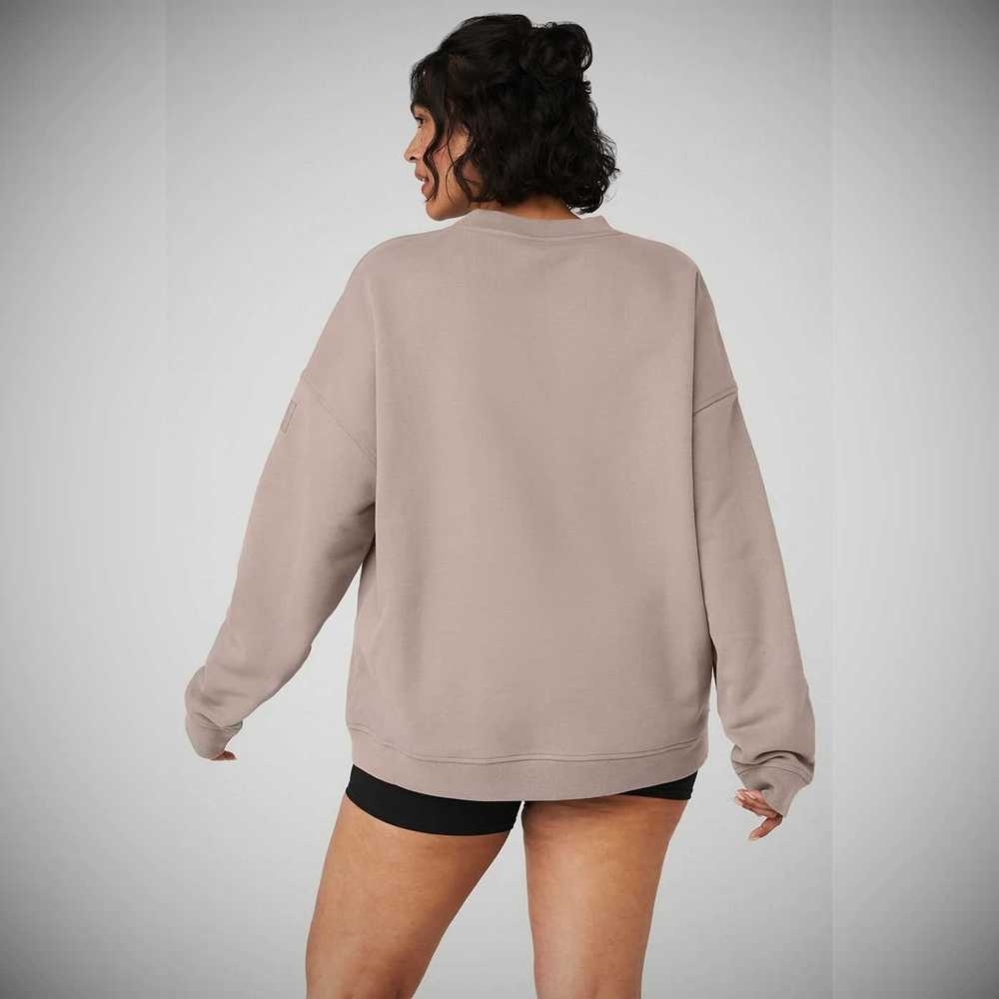 Pullover Alo Yoga Renown Heavy Weight Crew Neck Mujer Grises Marrom | MX-48AYLX