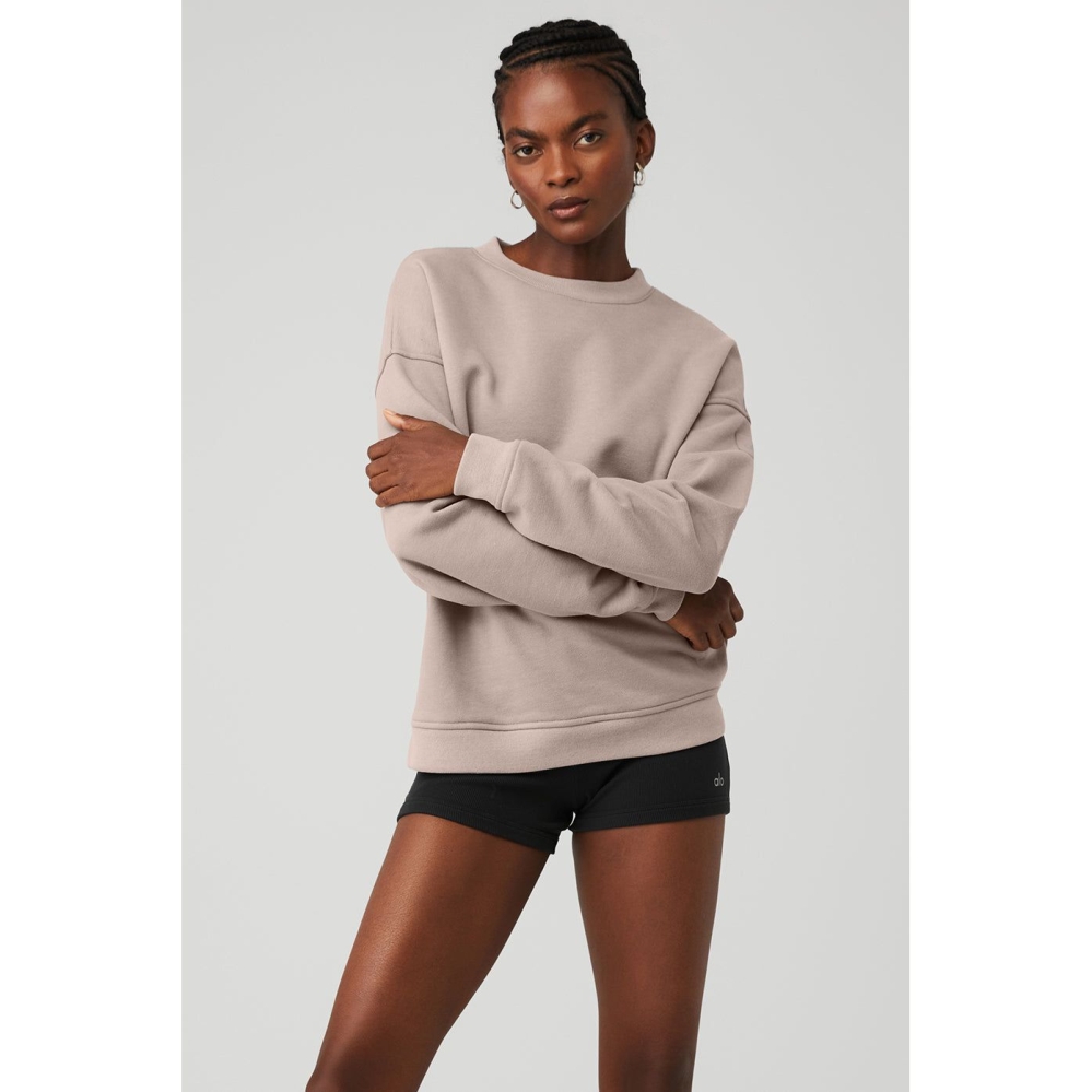 Pullover Alo Yoga Renown Heavy Weight Crew Neck Mujer Grises Marrom | MX-48AYLX