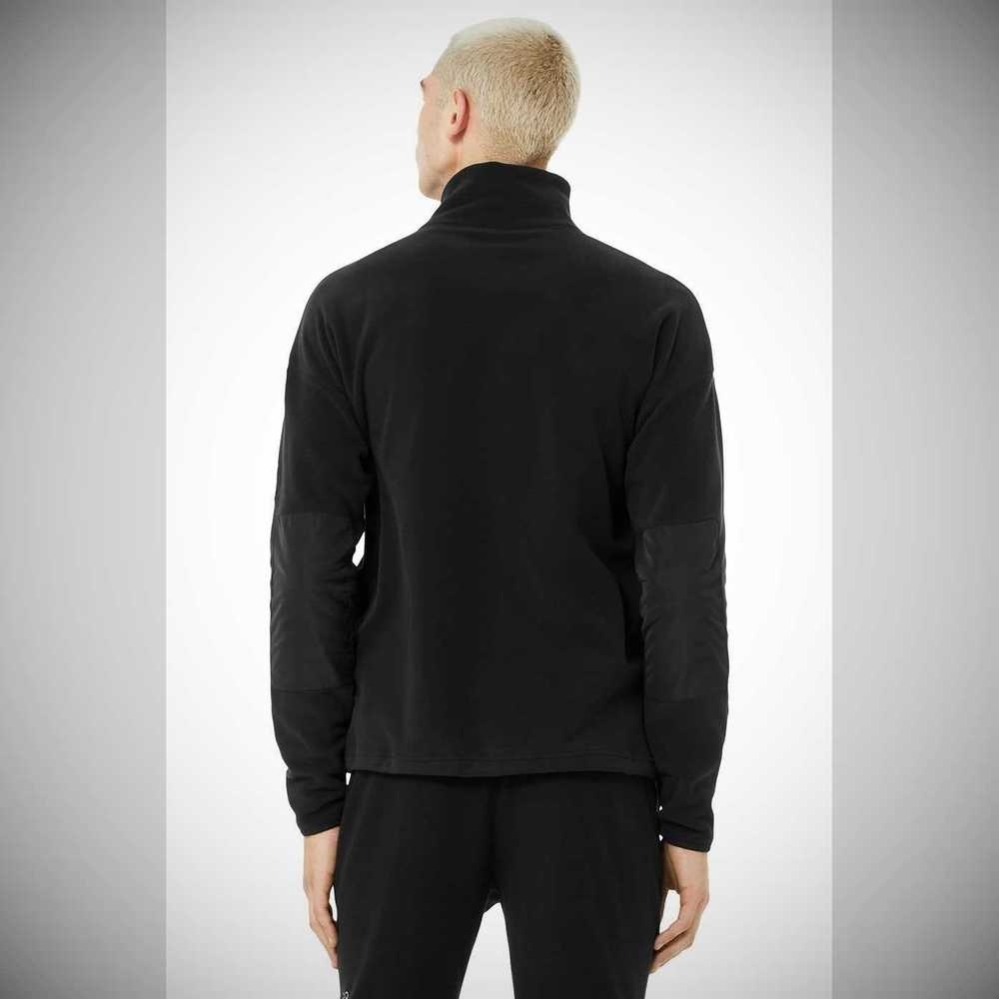 Ropa De Abrigo Alo Yoga 1/2 Zip Mammoth Polar Hombre Negros | MX-73RVCW