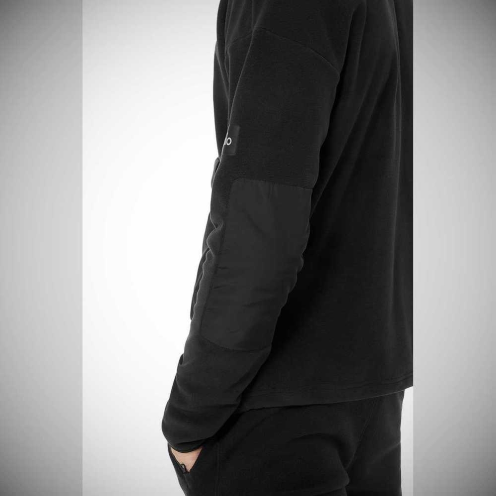 Ropa De Abrigo Alo Yoga 1/2 Zip Mammoth Polar Hombre Negros | MX-73RVCW