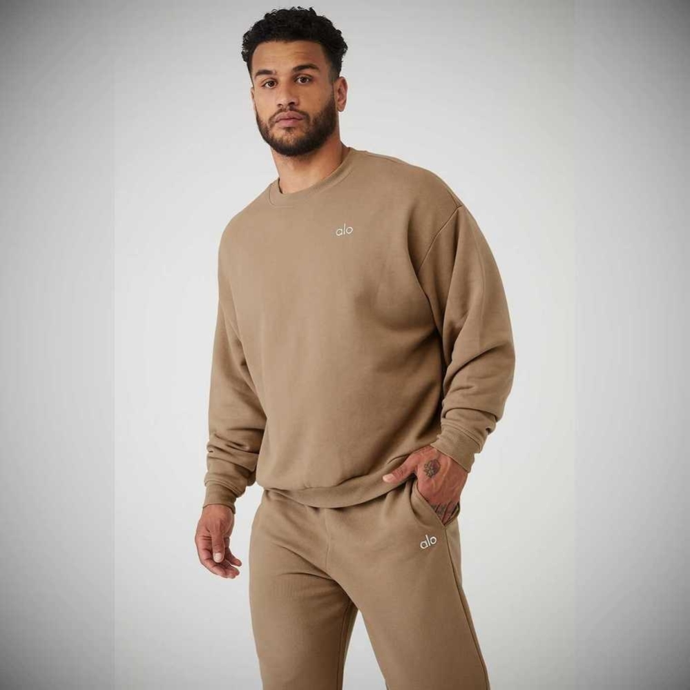 Ropa De Abrigo Alo Yoga Accolade Crew Neck Hombre Marrom | MX-27GQVK