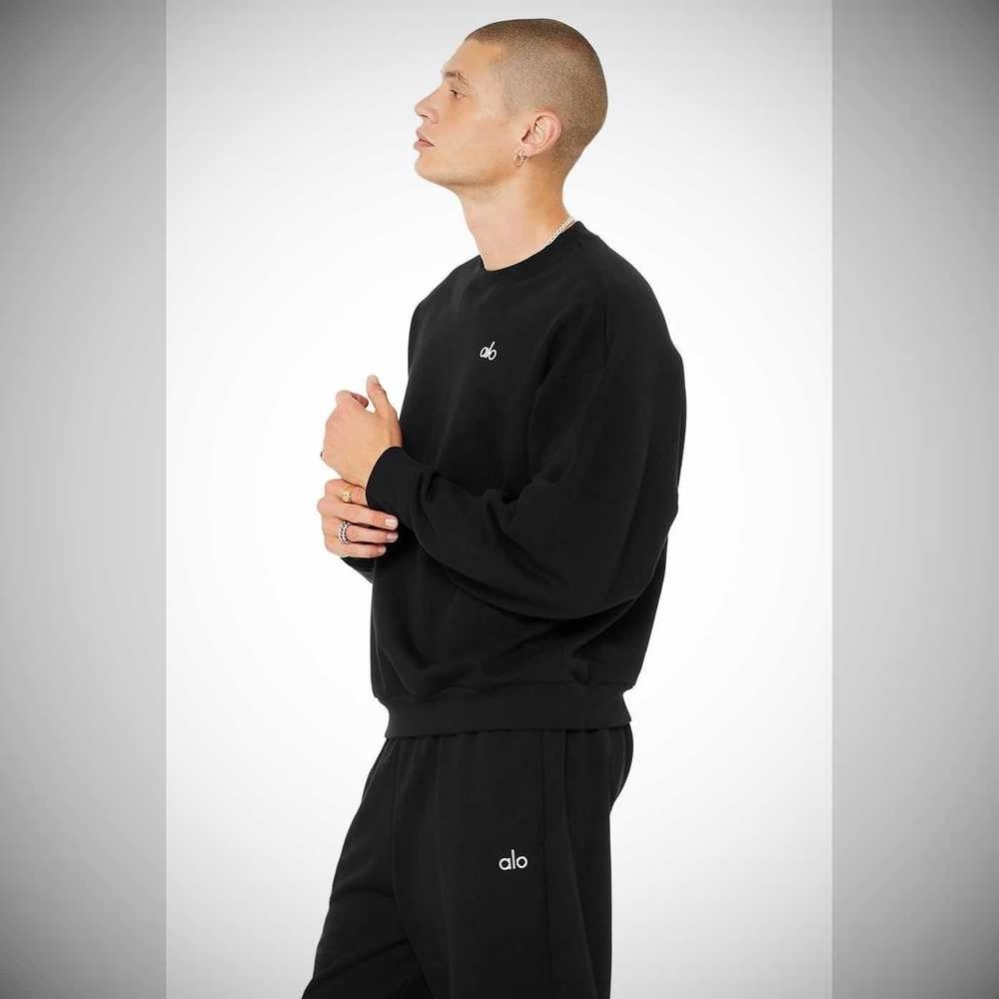 Ropa De Abrigo Alo Yoga Accolade Crew Neck Hombre Negros | MX-37DLJY