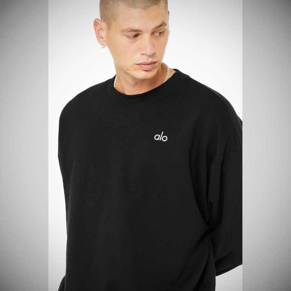 Ropa De Abrigo Alo Yoga Accolade Crew Neck Hombre Negros | MX-37DLJY