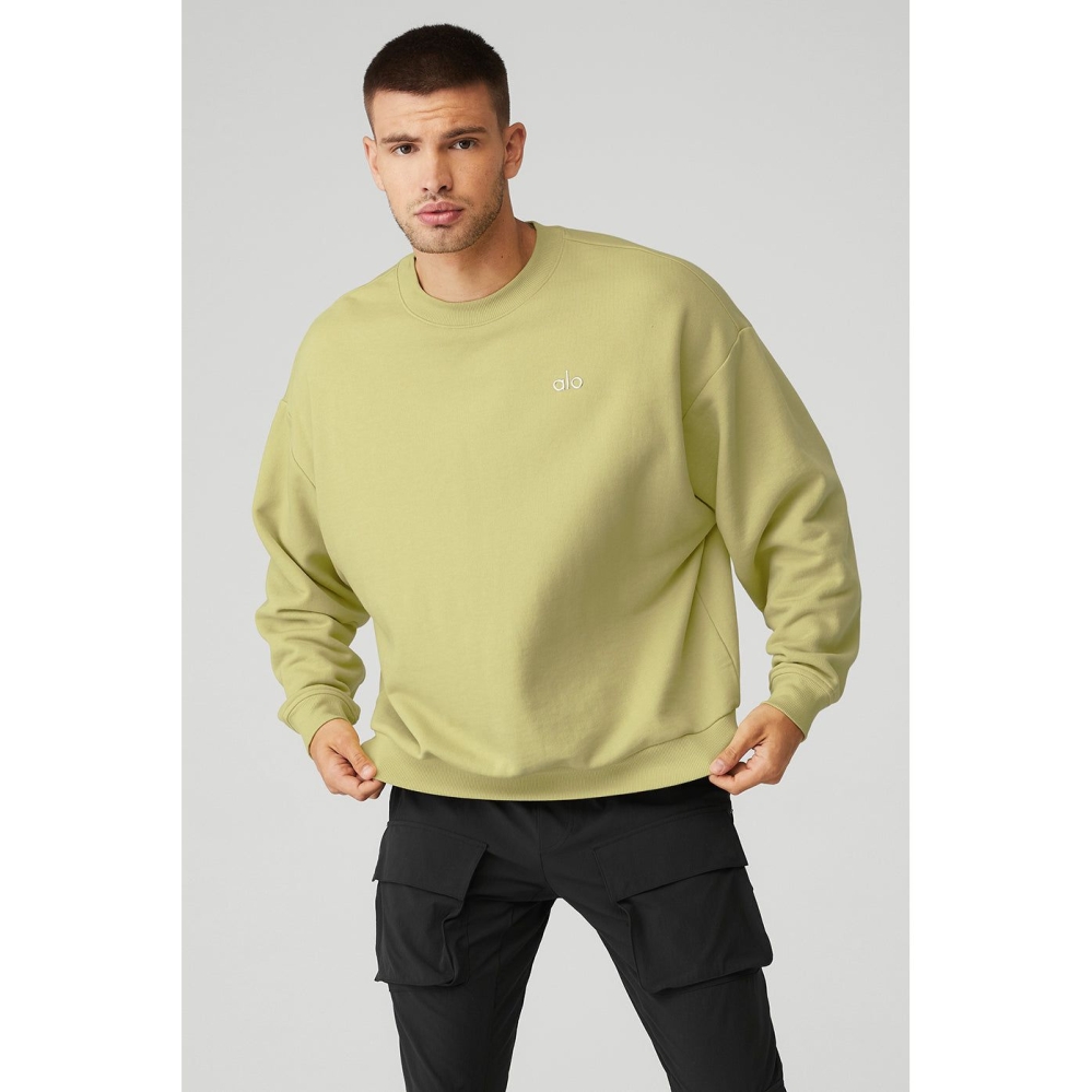 Ropa De Abrigo Alo Yoga Accolade Crew Neck Hombre Grises Amarillos | MX-47ADSN