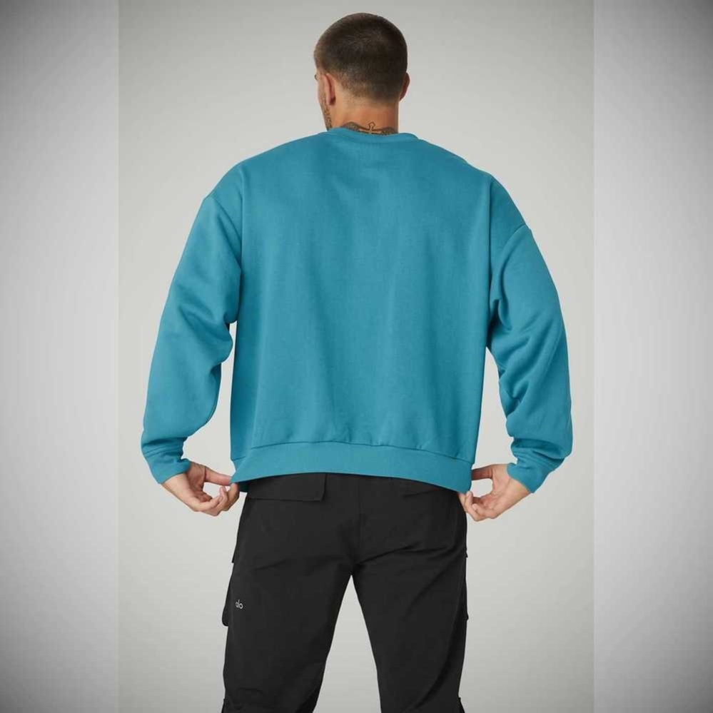 Ropa De Abrigo Alo Yoga Accolade Crew Neck Hombre Azules | MX-69ZDIA