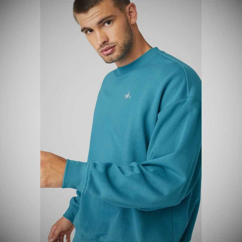 Ropa De Abrigo Alo Yoga Accolade Crew Neck Hombre Azules | MX-69ZDIA