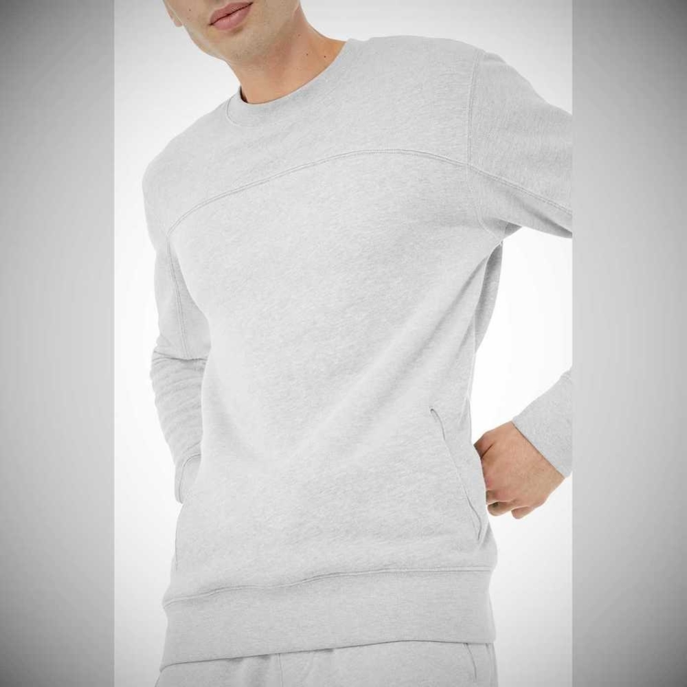 Ropa De Abrigo Alo Yoga Base Sweatshirt Hombre Grises | MX-18TAIH