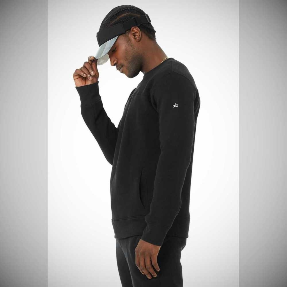 Ropa De Abrigo Alo Yoga Base Sweatshirt Hombre Negros | MX-57ENBH