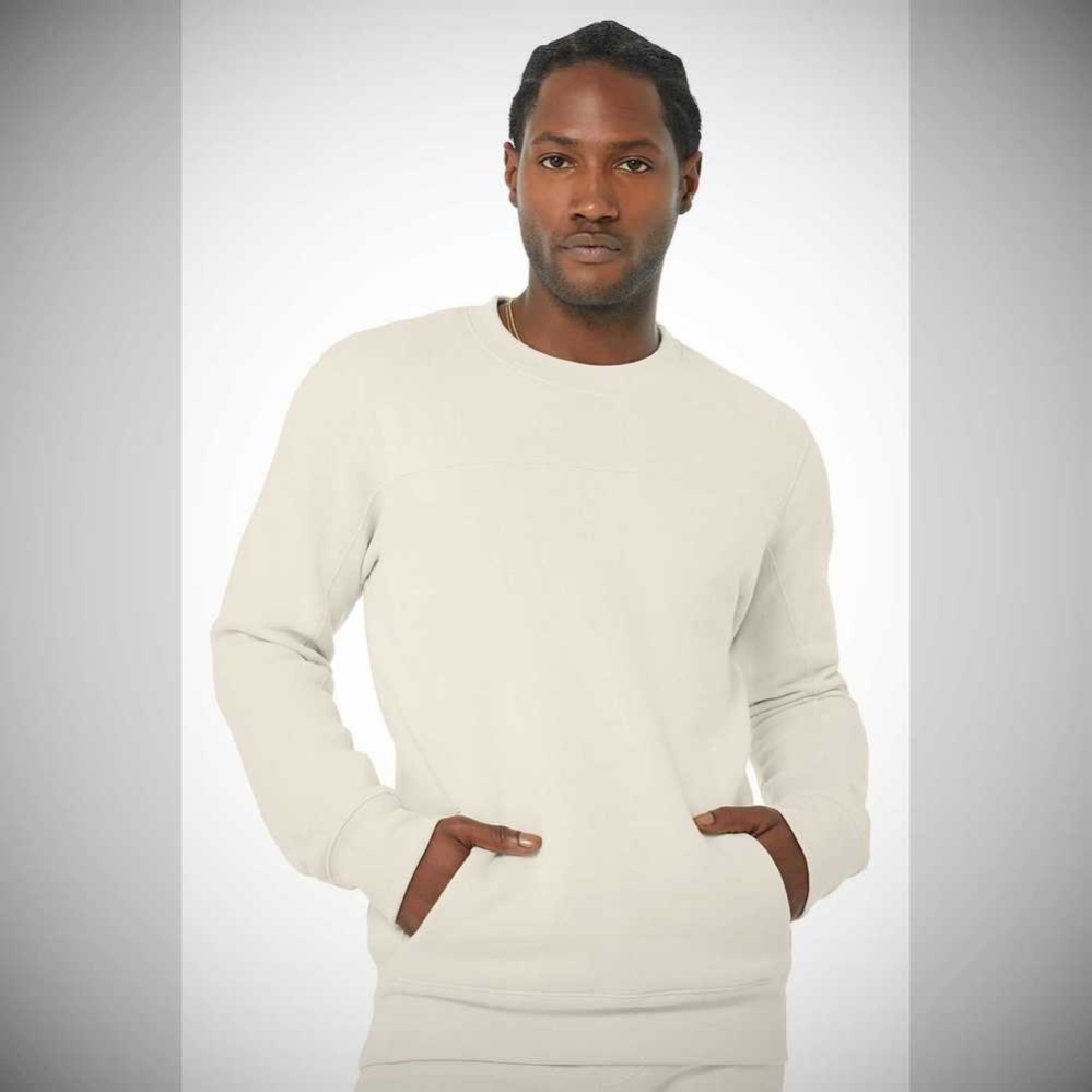 Ropa De Abrigo Alo Yoga Base Sweatshirt Hombre Beige | MX-57HLUM