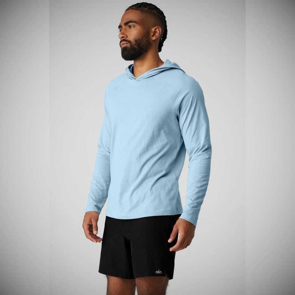 Ropa De Abrigo Alo Yoga Core Encapuchado Runner Hombre Azules | MX-08AIZK