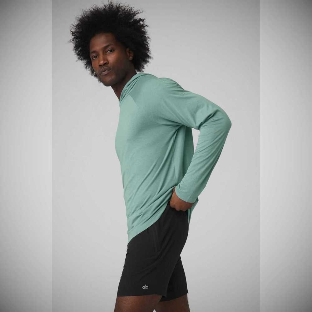 Ropa De Abrigo Alo Yoga Core Encapuchado Runner Hombre Azules | MX-47KOZB