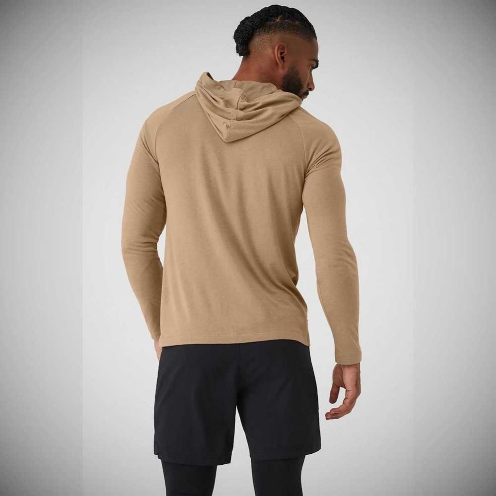 Ropa De Abrigo Alo Yoga Core Encapuchado Runner Hombre Marrom | MX-70GHDC