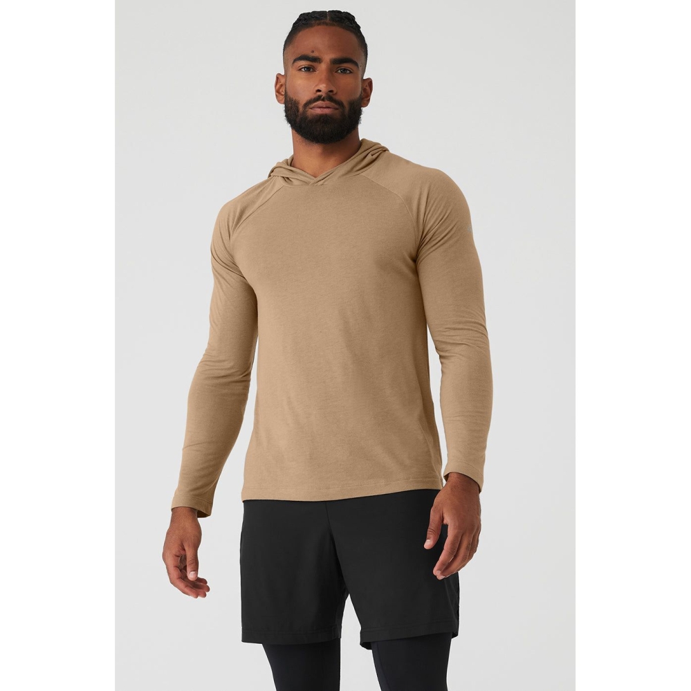 Ropa De Abrigo Alo Yoga Core Encapuchado Runner Hombre Marrom | MX-70GHDC