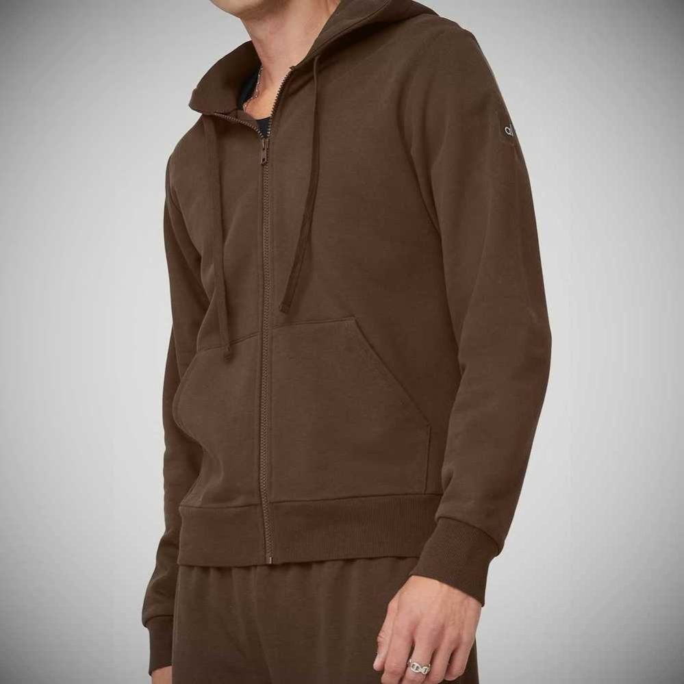 Ropa De Abrigo Alo Yoga Everyday Full Zip Hombre Cafes | MX-41HAXE