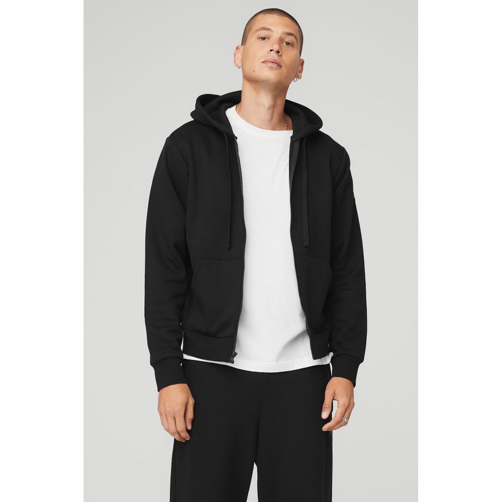 Ropa De Abrigo Alo Yoga Everyday Full Zip Hombre Negros | MX-48THLU