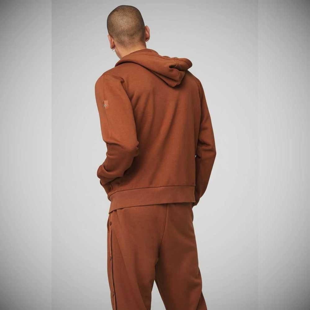 Ropa De Abrigo Alo Yoga Everyday Full Zip Hombre Rust | MX-53FKPQ