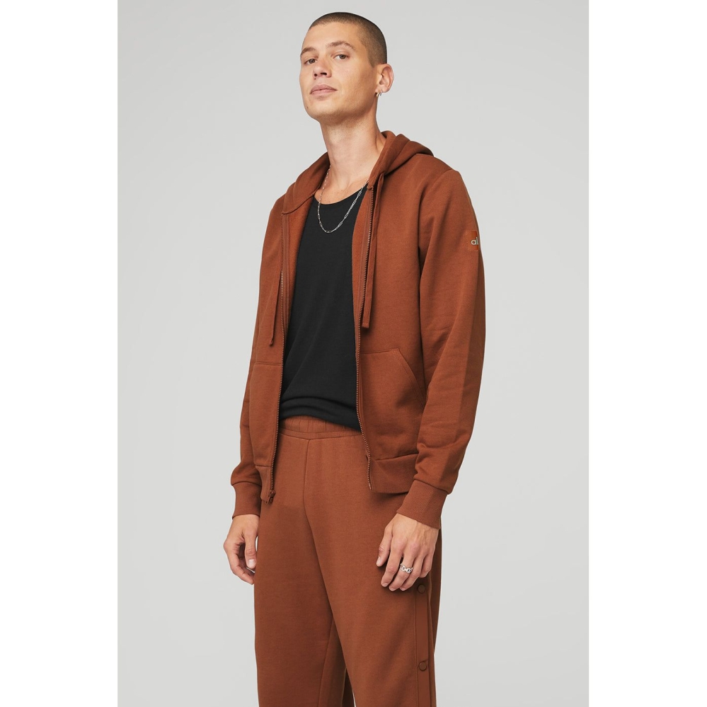 Ropa De Abrigo Alo Yoga Everyday Full Zip Hombre Rust | MX-53FKPQ