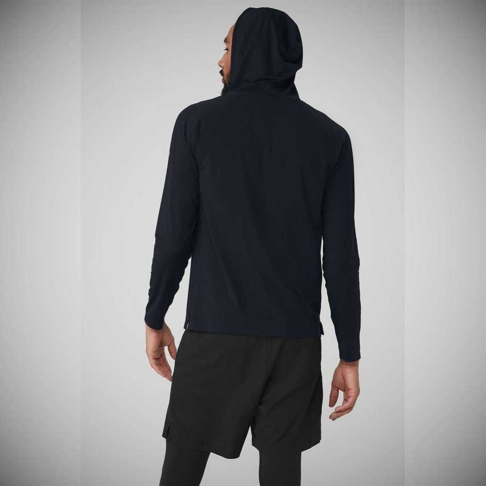 Ropa De Abrigo Alo Yoga Idol Encapuchado Runner Hombre Azul Marino Oscuro | MX-14MEGP