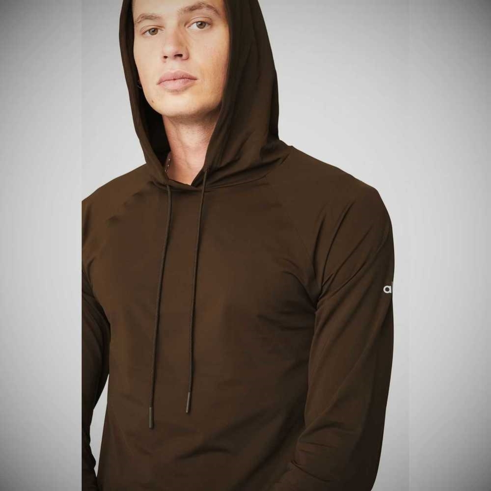 Ropa De Abrigo Alo Yoga Idol Encapuchado Runner Hombre Cafes | MX-15RUIO